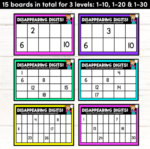 Resource preview 2 for Kindergarten Number Center | Disappearing Digits