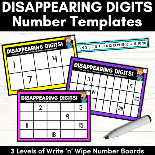 Resource preview 1 for Kindergarten Number Center | Disappearing Digits