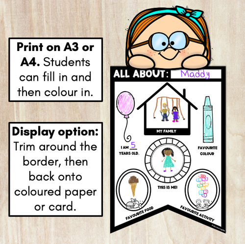 Resource preview 2 for ALL ABOUT ME BUNTING Freebie | Back to School Activity & Display