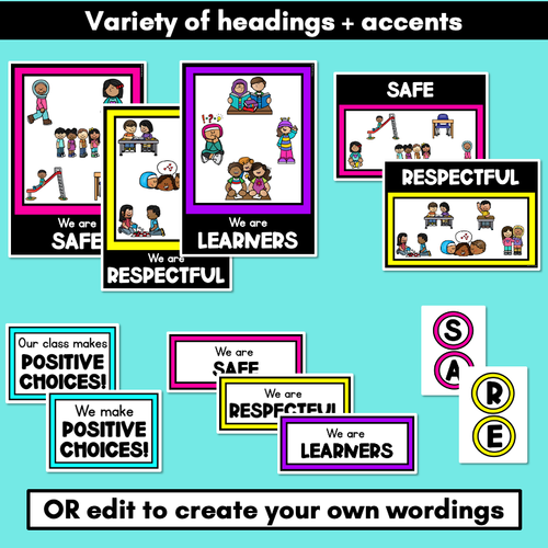 Resource preview 3 for Positive Behaviour Choice Posters | Safe Respectful Learners | PBL