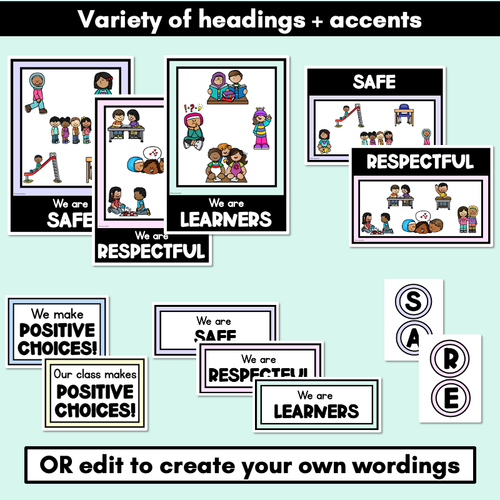 Resource preview 2 for Positive Behaviour Choice Posters | Safe Respectful Learners | Pastel Theme