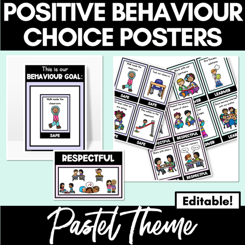 Resource preview 1 for Positive Behaviour Choice Posters | Safe Respectful Learners | Pastel Theme