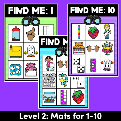 Resource preview 3 for Kindergarten Math Game | Find the Number | 1-20
