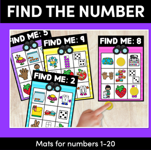Kindergarten Math Game | Find the Number | 1-20