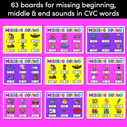 Resource preview 2 for Missing Sounds Mats | CVC Words
