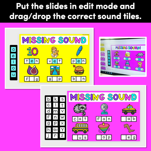 Resource preview 2 for Missing Sounds Digital Activity | CVC Words