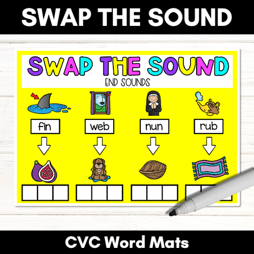 Resource preview 3 for CVC WORD MATS | Swap the Sound