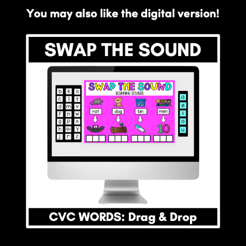 Resource preview 4 for CVC WORD MATS | Swap the Sound
