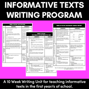 INFORMATIVE TEXTS WRITING PROGRAM
