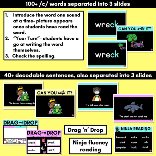 Resource preview 3 for Consonant Sound C PowerPoint | C K CK