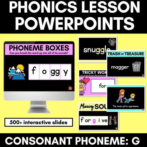 Resource preview 1 for Consonant Sound G PowerPoint | G GG