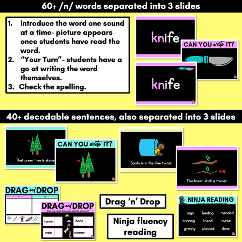 Resource preview 3 for Consonant Sound N PowerPoint | N NN KN