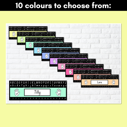 Resource preview 4 for Student Desk Plates - Rainbow Classroom Decor