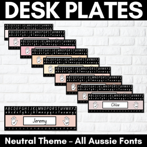Student Desk Plates- Neutral Classroom Decor