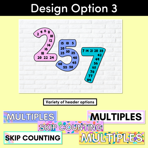 Resource preview 4 for MULTIPLES & SKIP COUNTING POSTERS - The Kasey Rainbow Collection - Rainbow Block Colours
