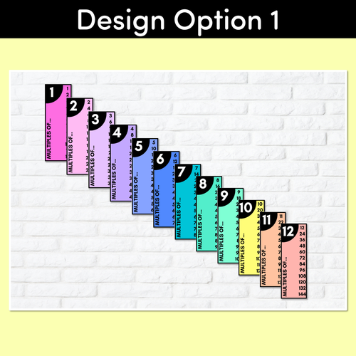 Resource preview 2 for MULTIPLES & SKIP COUNTING POSTERS - The Kasey Rainbow Collection - Rainbow Block Colours