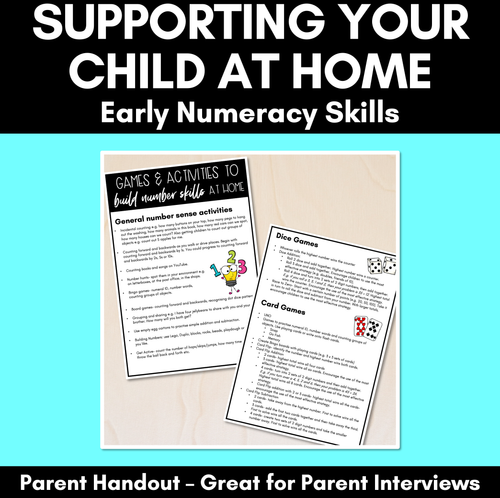 Resource preview 1 for Supporting your child at home | NUMERACY PARENT HANDOUT