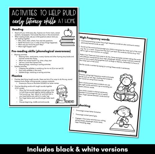 Resource preview 2 for Supporting your child at home | LITERACY PARENT HANDOUT