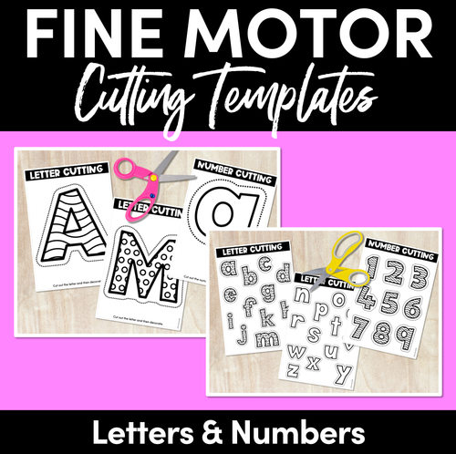 Resource preview 1 for KINDERGARTEN FINE MOTOR ACTIVITIES | Letter and Number Cutting