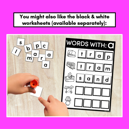 Resource preview 4 for CVCC CCVC WORD BUILDING MATS & TASK CARDS | No Prep Phonics Activities