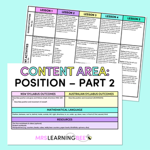 Position Part 2 - Kindergarten/Foundation Program