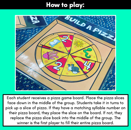 Resource preview 3 for Syllables Game | Build A Pizza