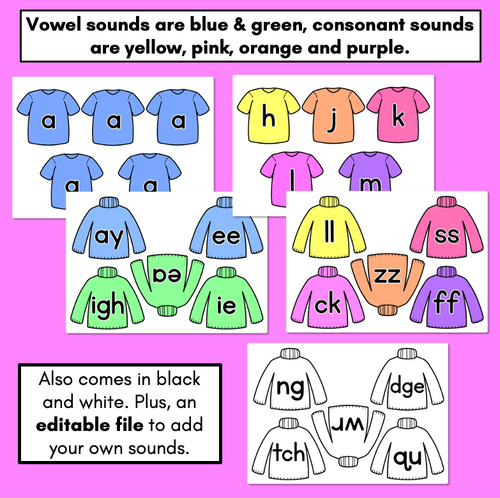 Resource preview 4 for Decodable Word Building Activity - Hang the Clothes - Interactive Phonics Game