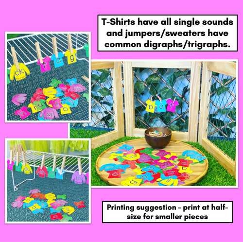 Resource preview 3 for Decodable Word Building Activity - Hang the Clothes - Interactive Phonics Game