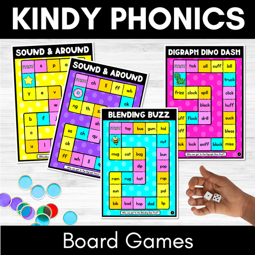 Resource preview 1 for EDITABLE Board Games for CVC Words & Consonant Digraphs - Kindergarten Phonics