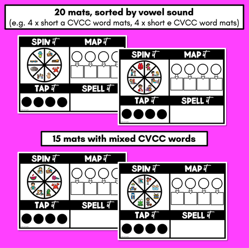 Resource preview 4 for CVCC CCVC Words SPIN IT TAP IT MAP IT SPELL IT - CVCC & CCVC Word Mapping Mats 