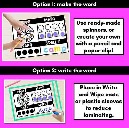 Resource preview 2 for CVCC CCVC Words SPIN IT TAP IT MAP IT SPELL IT - CVCC & CCVC Word Mapping Mats 