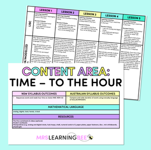 Time to the Hour (O'Clock) - Kindergarten/Foundation Program