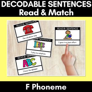 F Phoneme Decodable Sentences - Read & Match