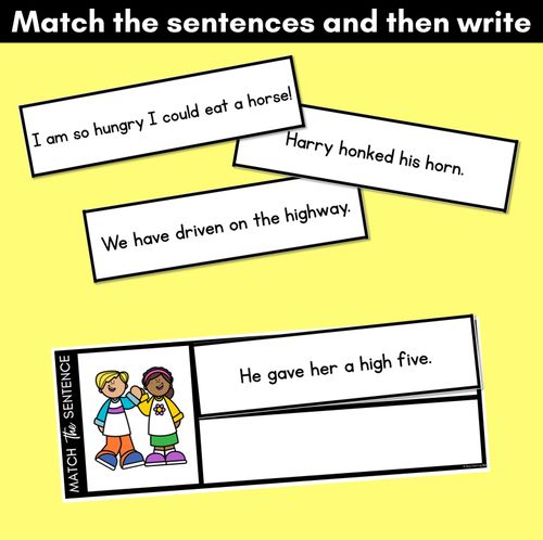 Resource preview 2 for H Phoneme Decodable Sentences - Read, Match & Write