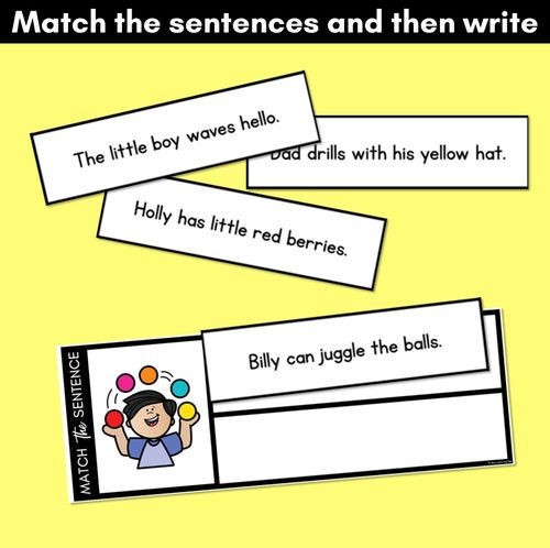 Resource preview 3 for L Phoneme Decodable Sentences - Read, Match & Write