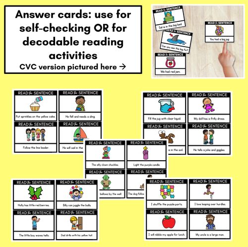 Resource preview 4 for L Phoneme Decodable Sentences - Read, Match & Write