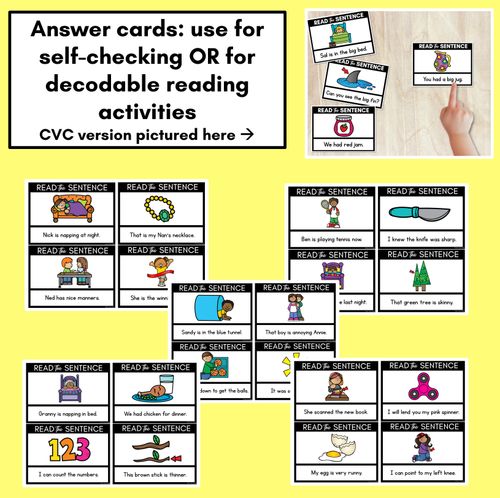 Resource preview 3 for N Phoneme Decodable Sentences - Read & Match