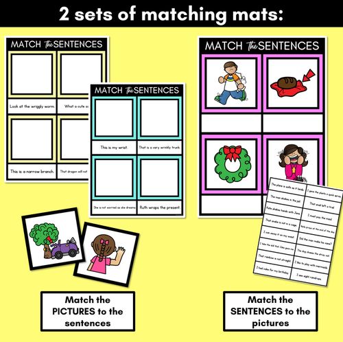 Resource preview 3 for R Phoneme Decodable Sentence Mats - Read & Match