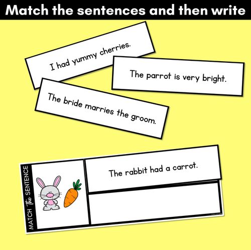 Resource preview 3 for R Phoneme Decodable Sentences - Read, Match & Write