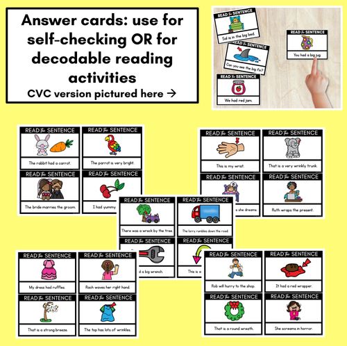 Resource preview 3 for R Phoneme Decodable Sentences - Read & Match
