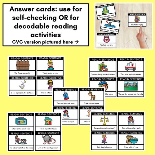 Resource preview 3 for S Phoneme Decodable Sentences - Read & Match