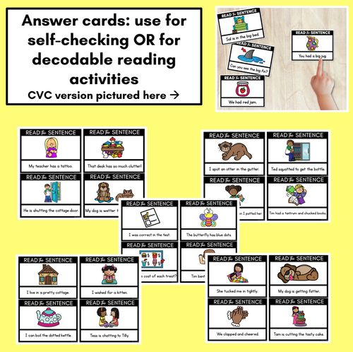 Resource preview 3 for T Phoneme Decodable Sentences - Read & Match
