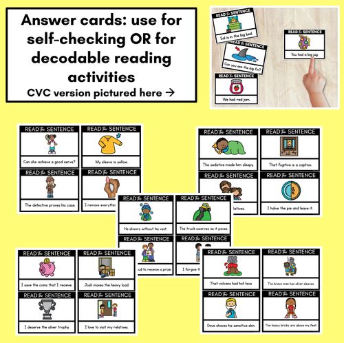 Resource preview 3 for V Phoneme Decodable Sentences - Read, Match & Write