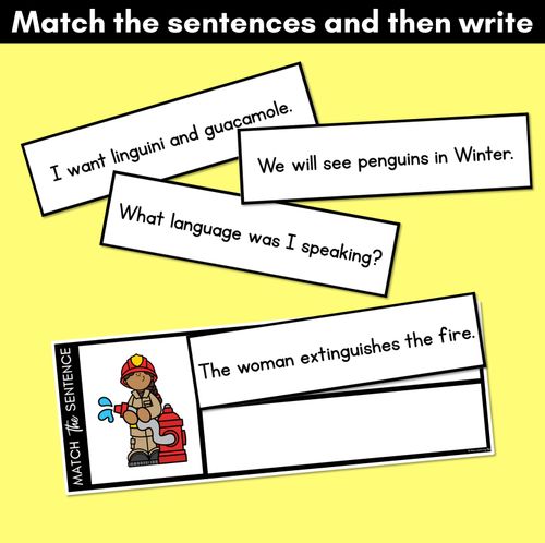 Resource preview 3 for W Phoneme Decodable Sentences - Read, Match & Write