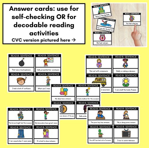Resource preview 3 for ZH Phoneme Decodable Sentences - Read & Match