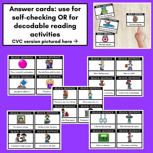 Resource preview 4 for R-Controlled Vowels EER Phoneme Decodable Sentences - Read, Match & Write
