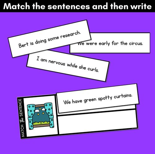 Resource preview 3 for R-Controlled Vowels ER Phoneme Decodable Sentences - Read, Match & Write