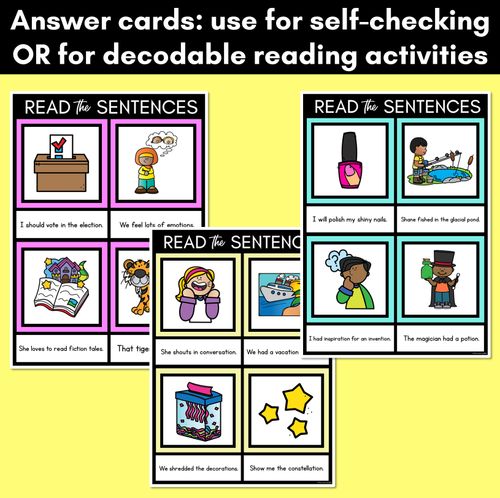 Resource preview 4 for SH Phoneme Decodable Sentence Mats - Read & Match