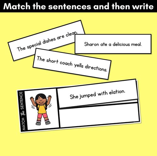Resource preview 3 for SH Phoneme Decodable Sentences - Read, Match & Write
