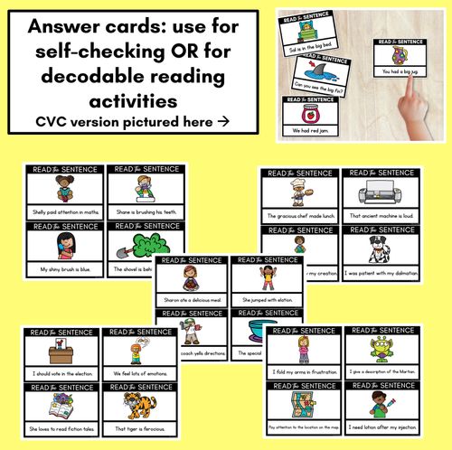 Resource preview 4 for SH Phoneme Decodable Sentences - Read, Match & Write